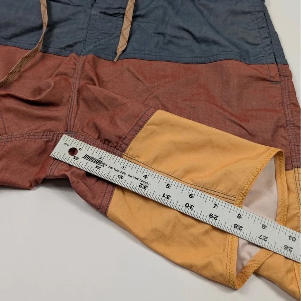 Howler Brothers‎ Waveform Board Shorts Mens 31 Blue Burgundy Yellow Color Block
